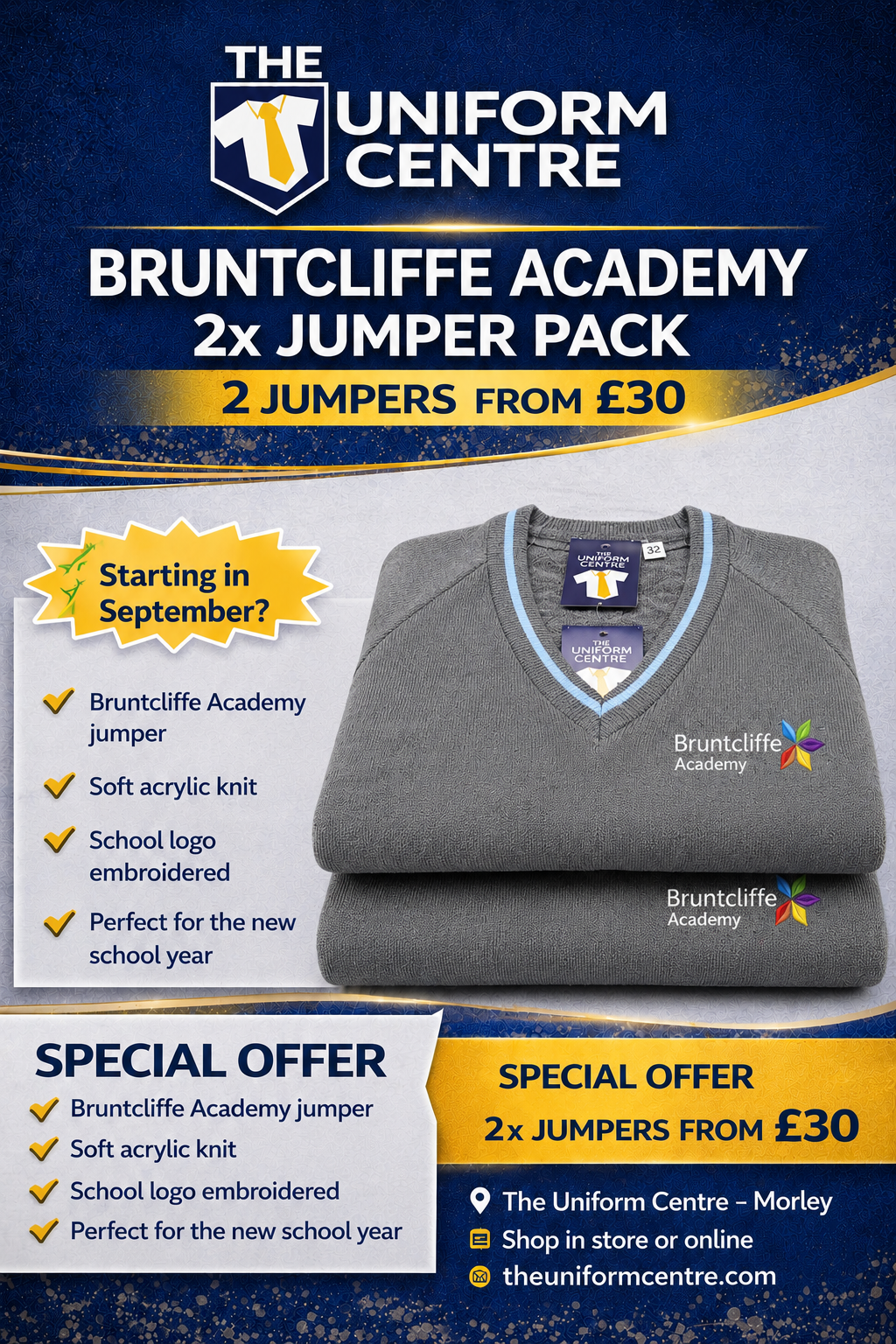 2x Bruntcliffe Academy Jumper