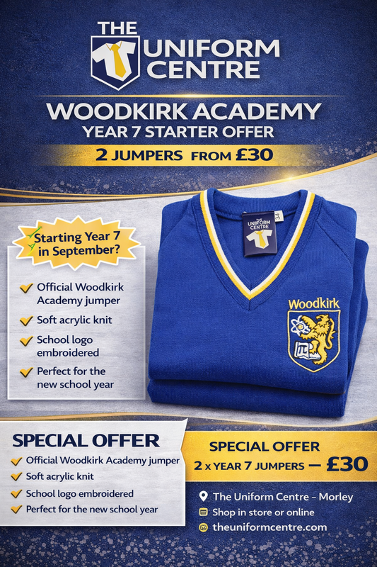 2x Woodkirk Academy Jumper Year 7 White 2026/27